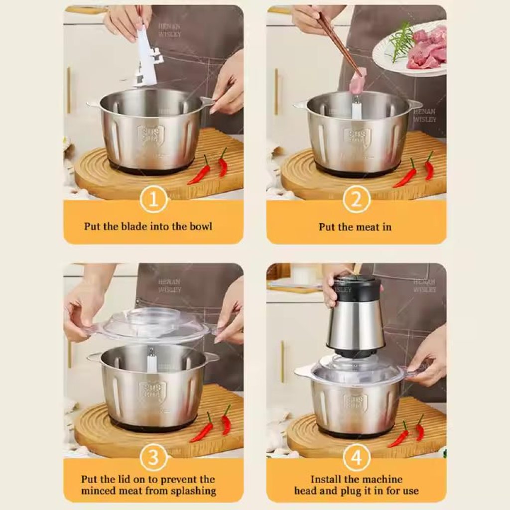 2Ltr Stainless Steel Meat Grinder Kitchenware