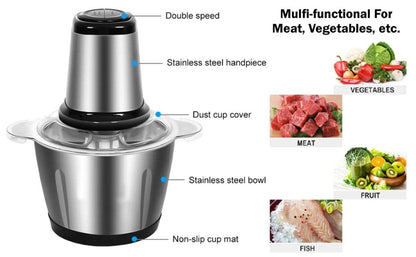 2Ltr Stainless Steel Meat Grinder Kitchenware